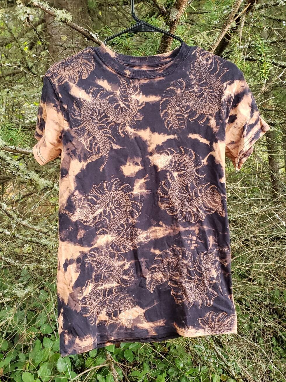 Oops! All Centipedes *New Design!* Bleach Printed Reverse Tie Dye T Shirt *Made To Order Sizes XS-10XL*