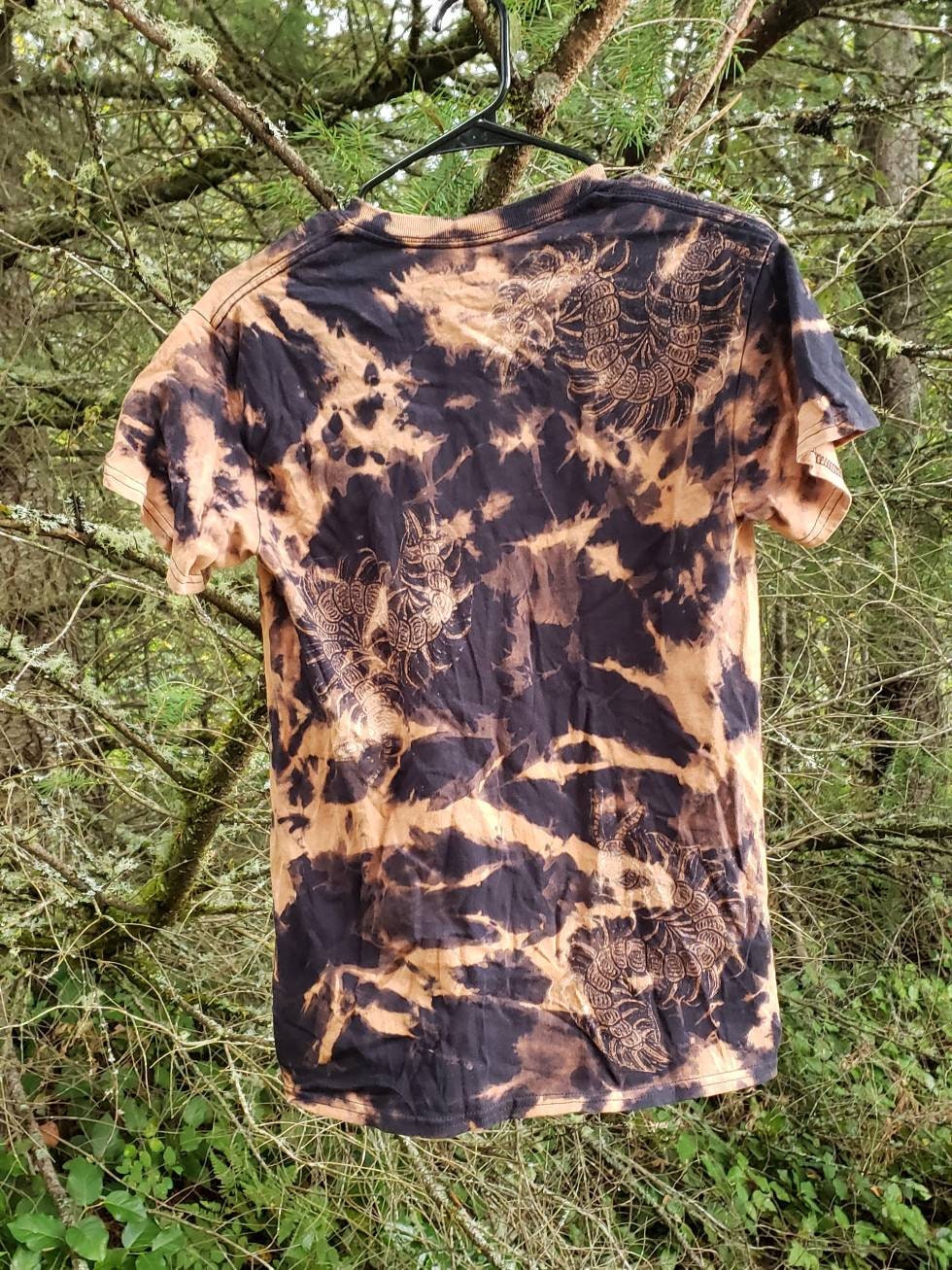 Oops! All Centipedes *New Design!* Bleach Printed Reverse Tie Dye T Shirt *Made To Order Sizes XS-10XL*