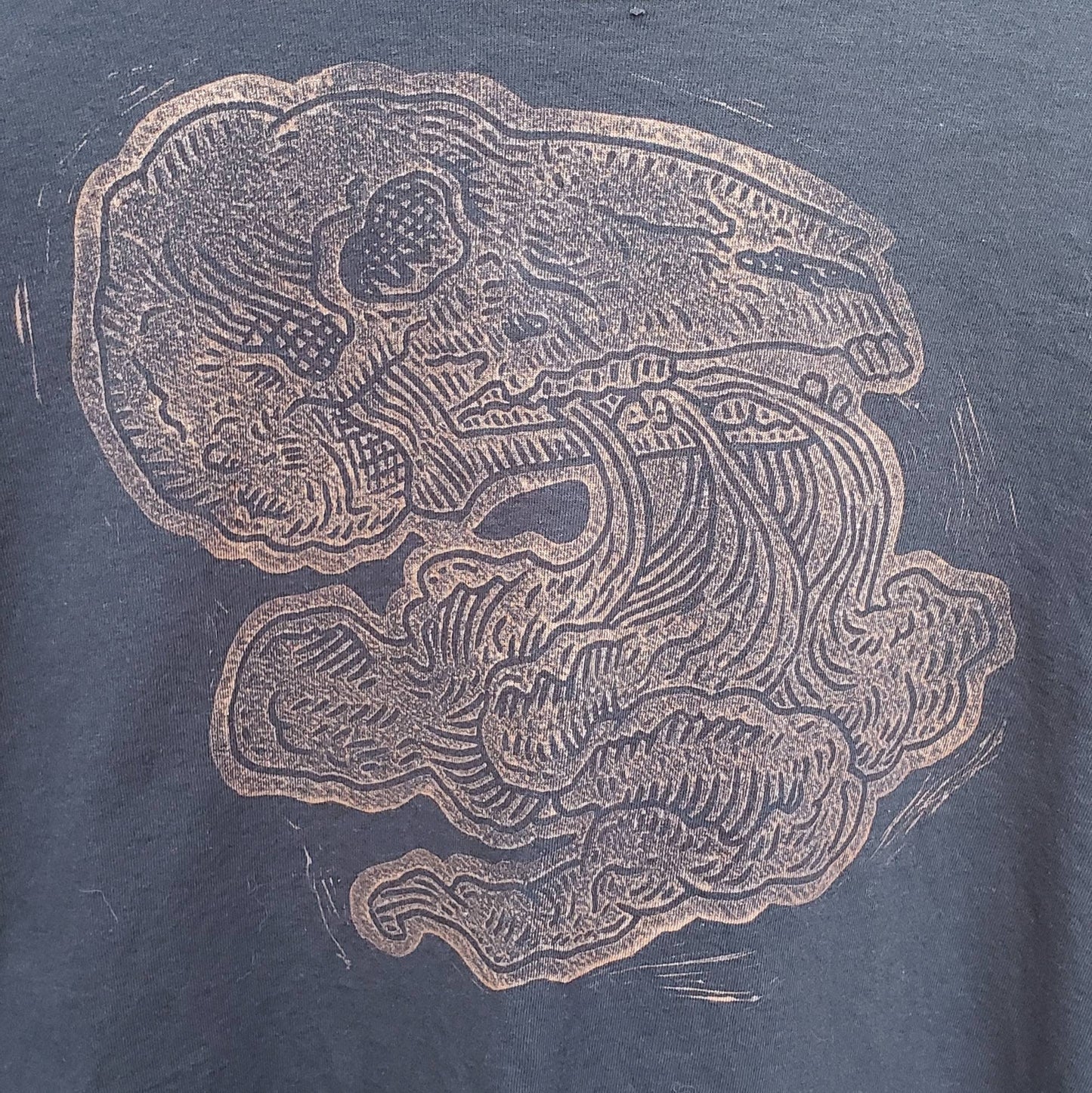 Smoking Skull Bleach Printed Black T Shirt *Made-to-Order sizes XS-10XL*