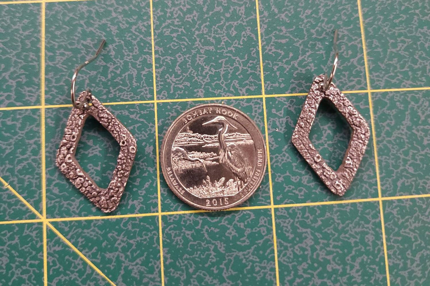 Lichen Dianmond Silver Earrings