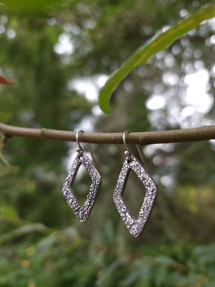 Lichen Dianmond Silver Earrings