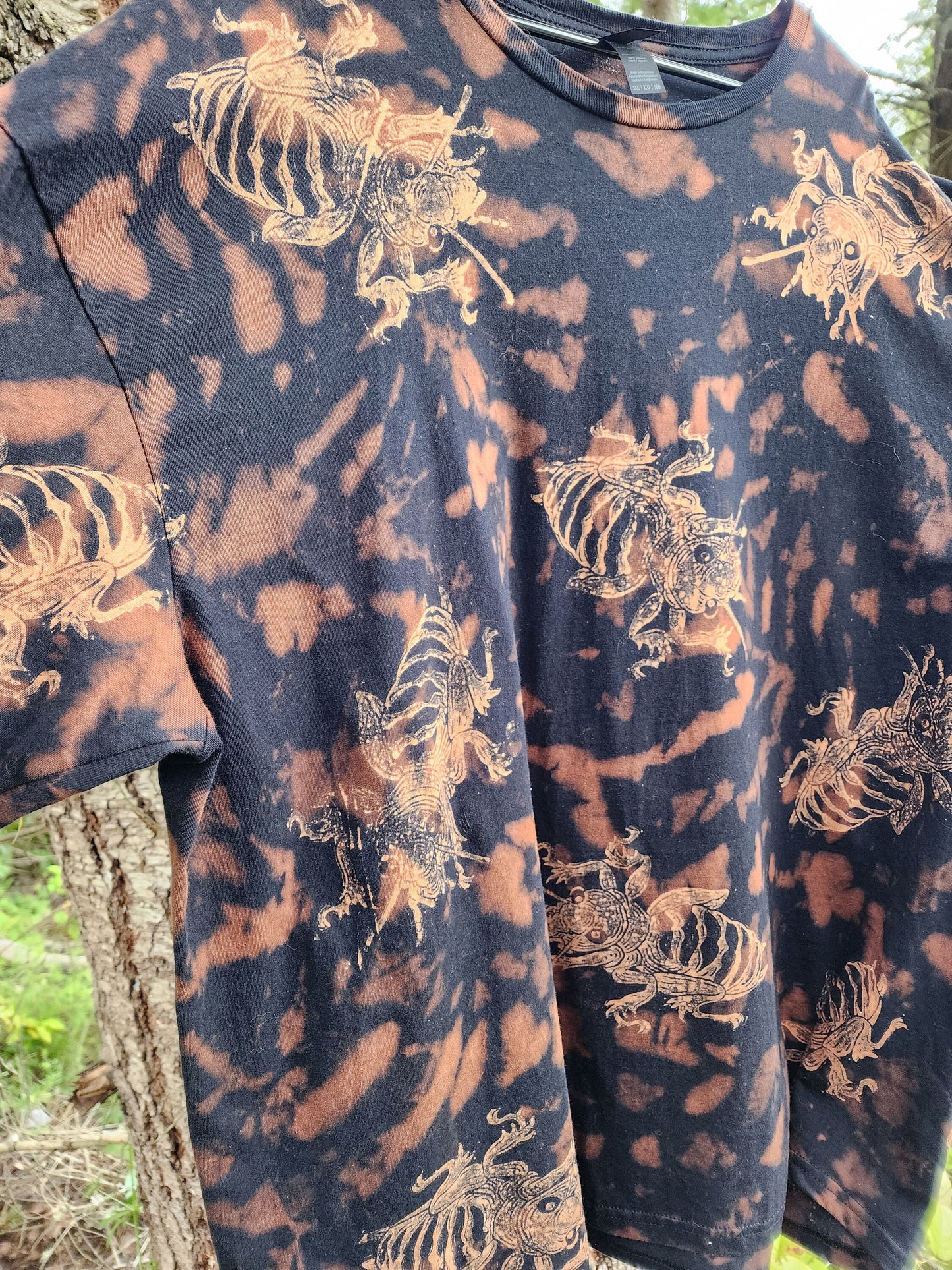 Stenopelmatus/Potato Bug/Jerusalem Cricket Party Bleach Printed Reverse Tie Dye T Shirt *Made To Order Sizes XS-10XL*