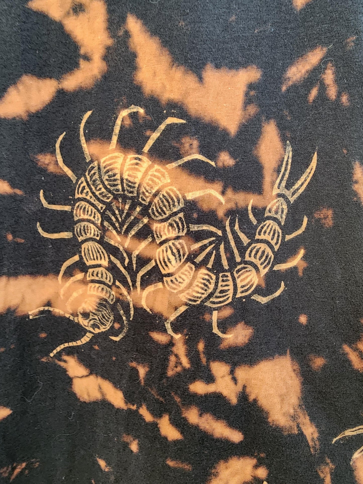 Oops! All Centipedes *New Design!* Bleach Printed Reverse Tie Dye T Shirt *Made To Order Sizes XS-10XL*