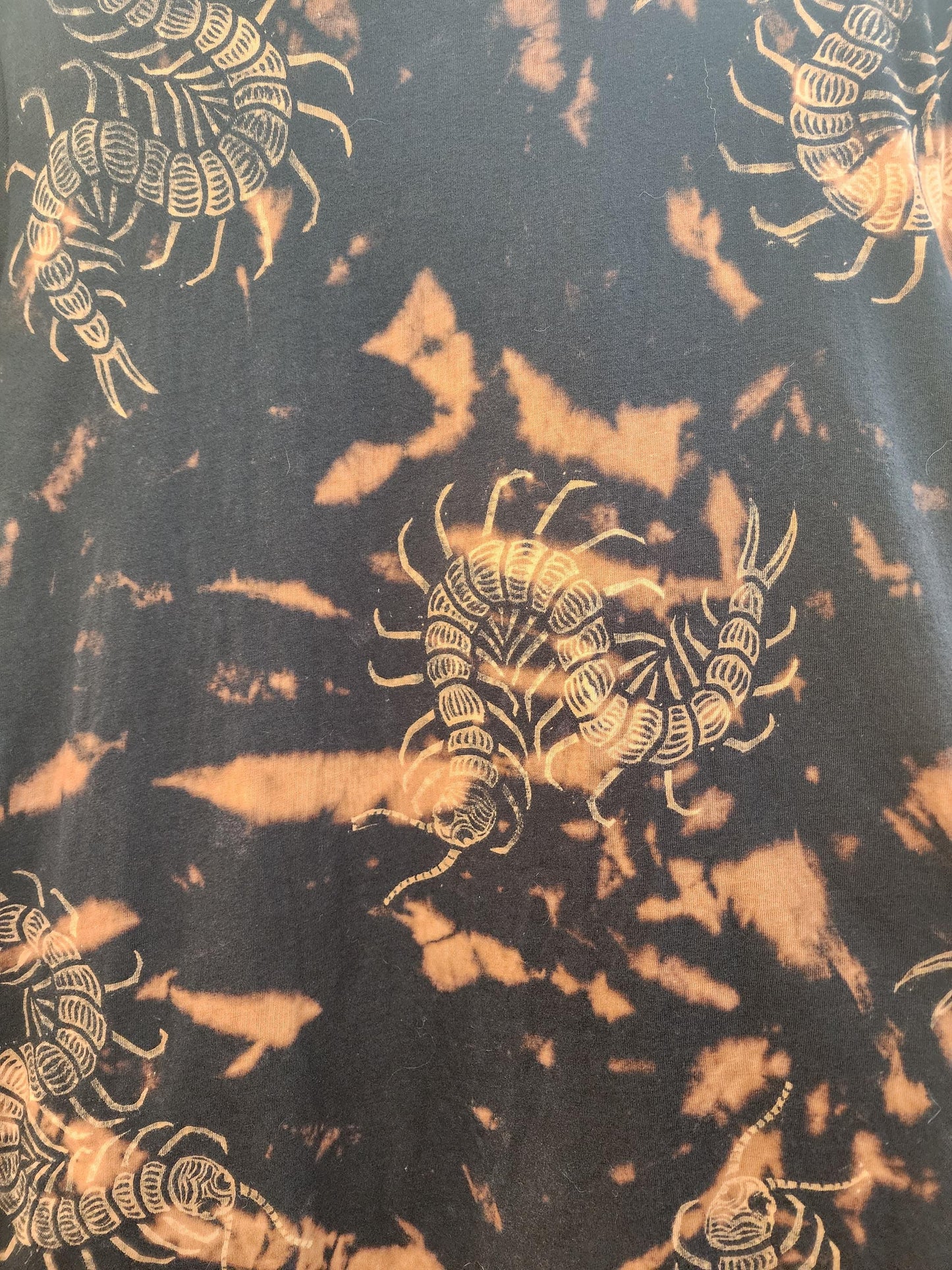 Oops! All Centipedes *New Design!* Bleach Printed Reverse Tie Dye T Shirt *Made To Order Sizes XS-10XL*