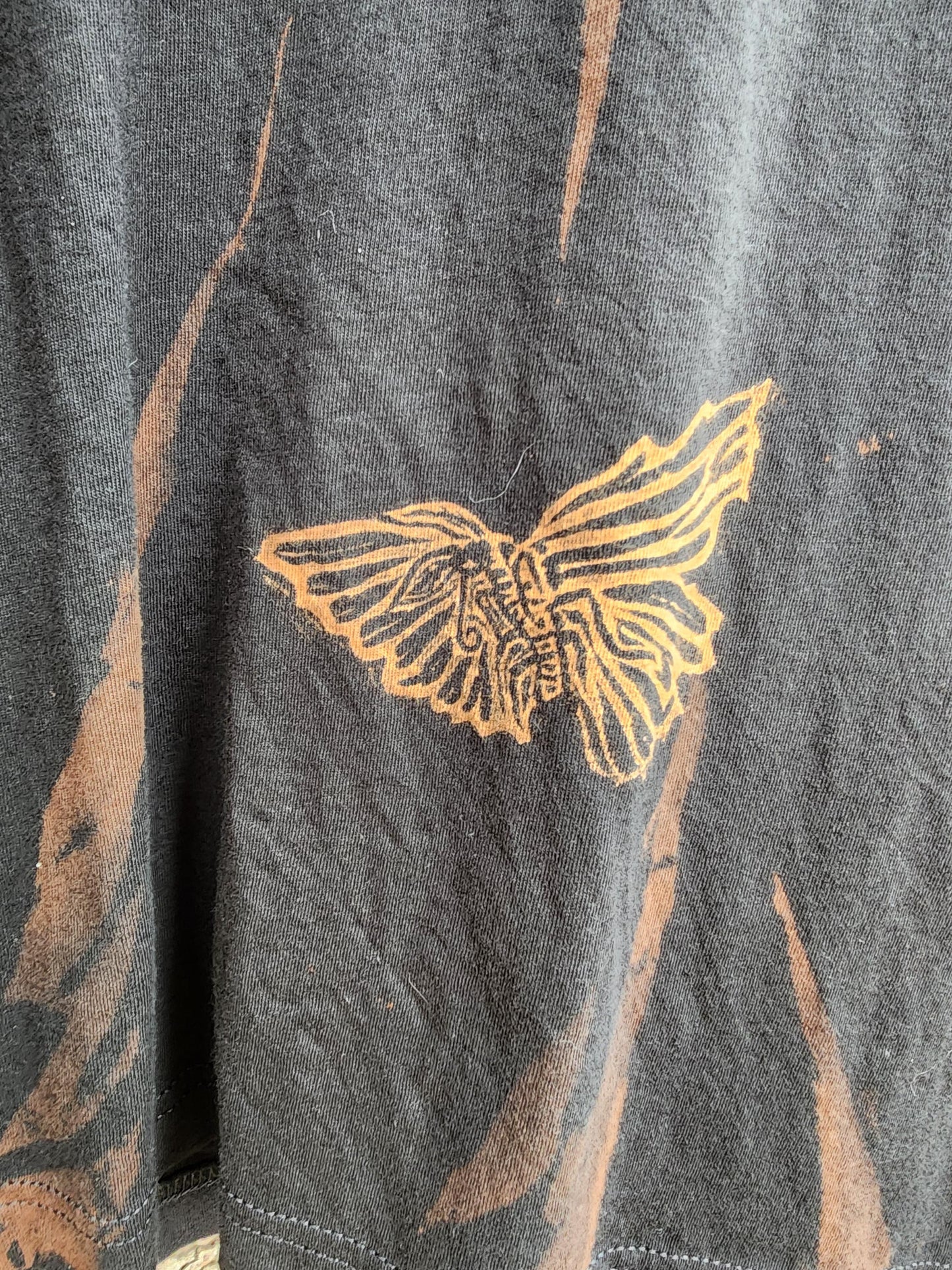 Golden Orbweaver with Tasty Snack Bleach Printed Reverse Tie Dye T Shirt *Made To Order Sizes XS-10XL*