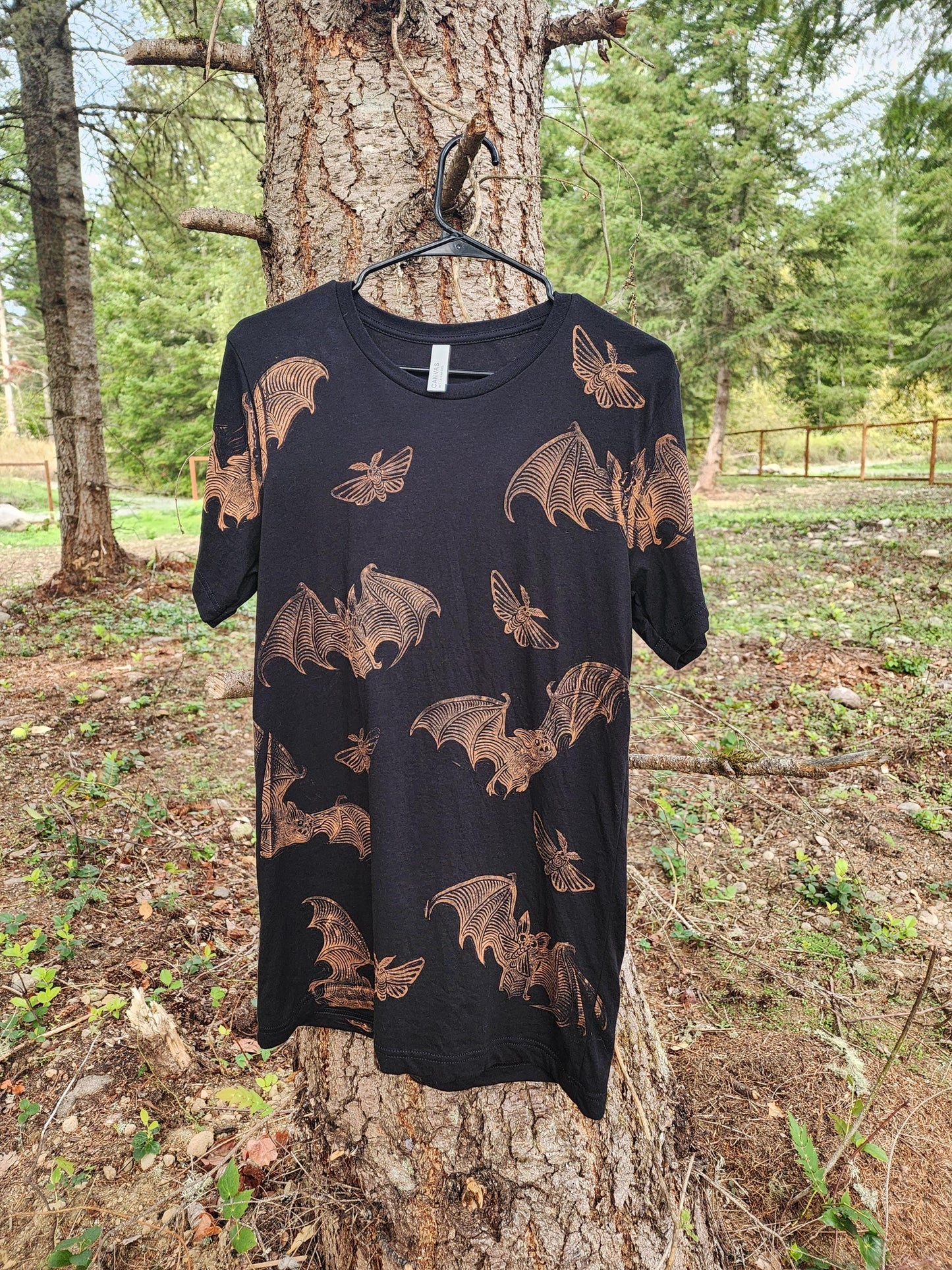 Bat Brunch Bleach Printed Reverse Tie Dyed T-shirt *Made-to-Order sizes XS-10XL*