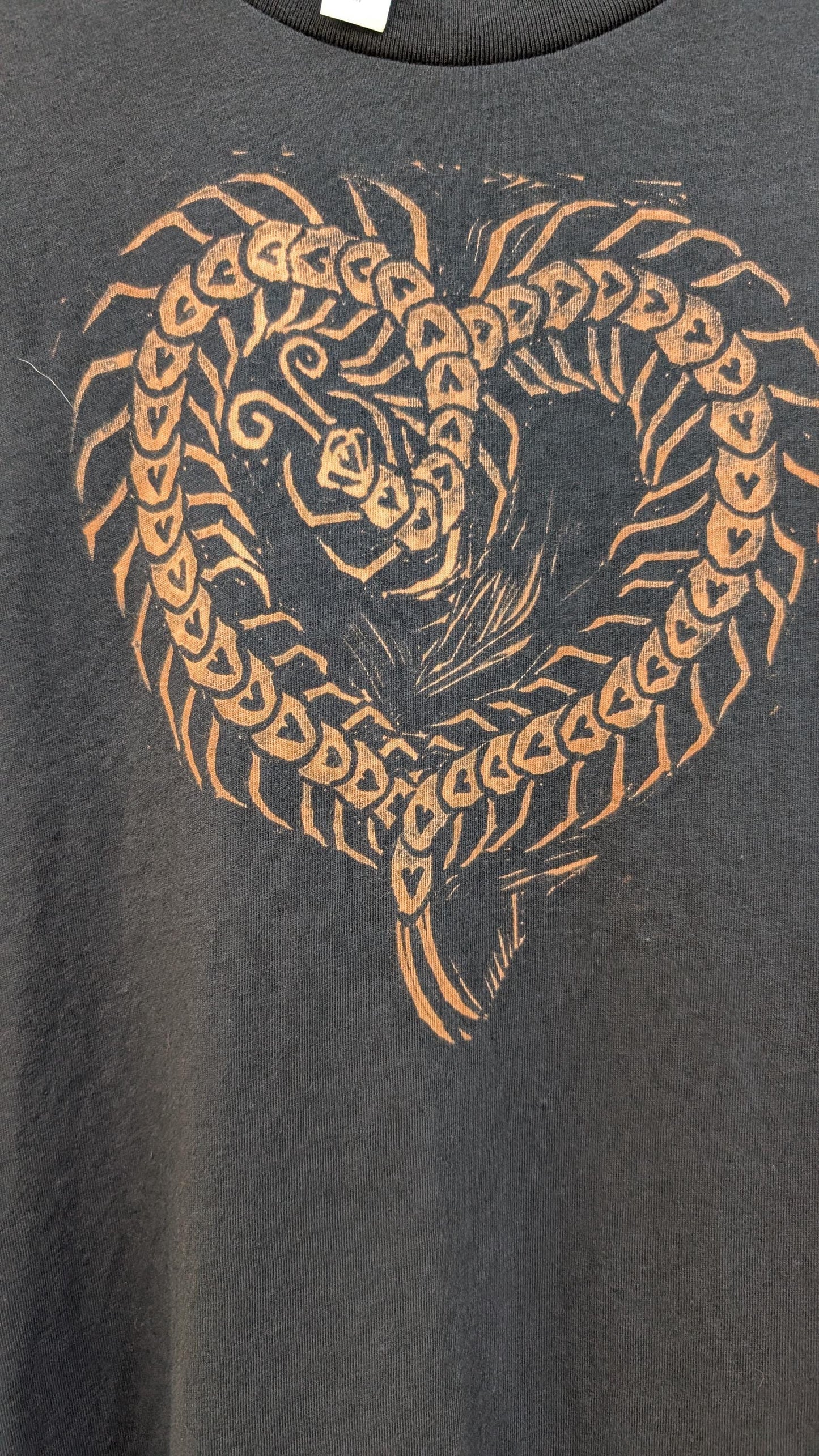 Centipede Heart *New Design* Bleach Printed Black T Shirt *Made to Order- sizes XS-10XL*