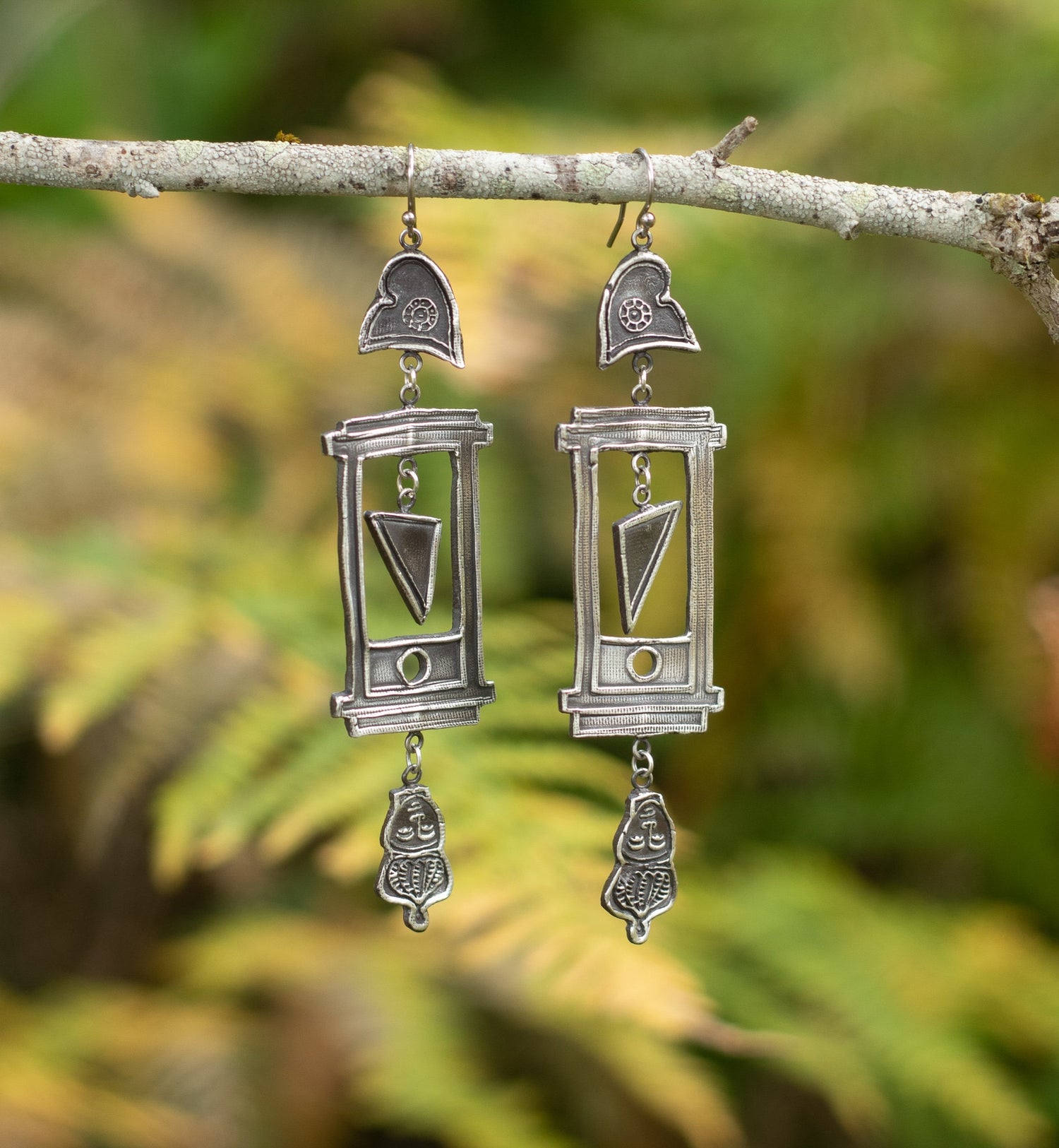 Handmade Guillotine Earrings *Made To Order* Fine Silver Historical Reproduction Jewelry