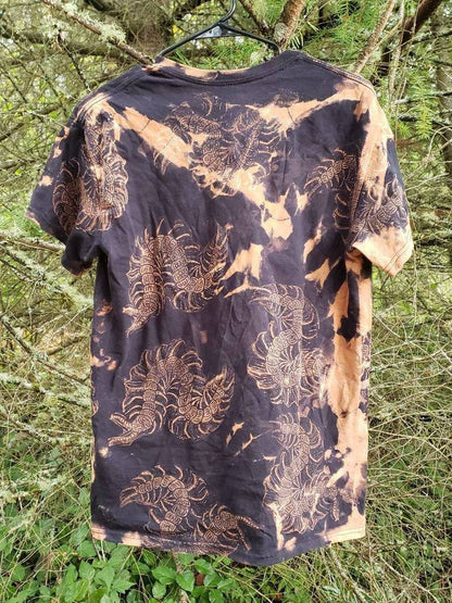 Oops! All Centipedes *New Design!* Bleach Printed Reverse Tie Dye T Shirt *Made To Order Sizes XS-10XL*