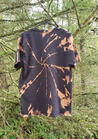 Eye Spiral Bleach Printed Black T Shirt *Made to Order- sizes XS-10XL*