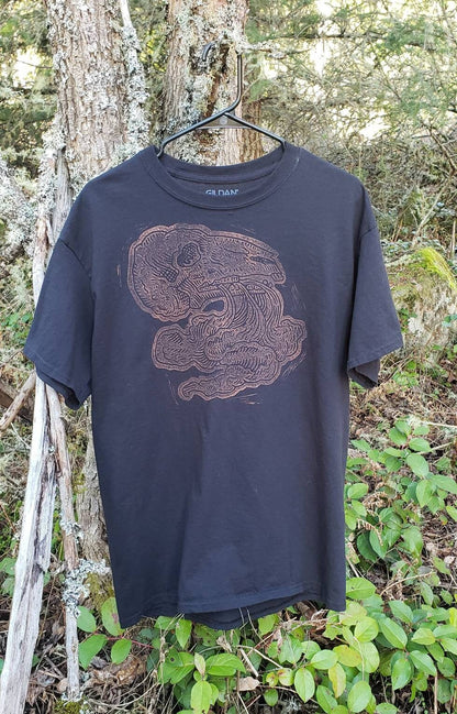 Smoking Skull Bleach Printed Black T Shirt *Made-to-Order sizes XS-10XL*