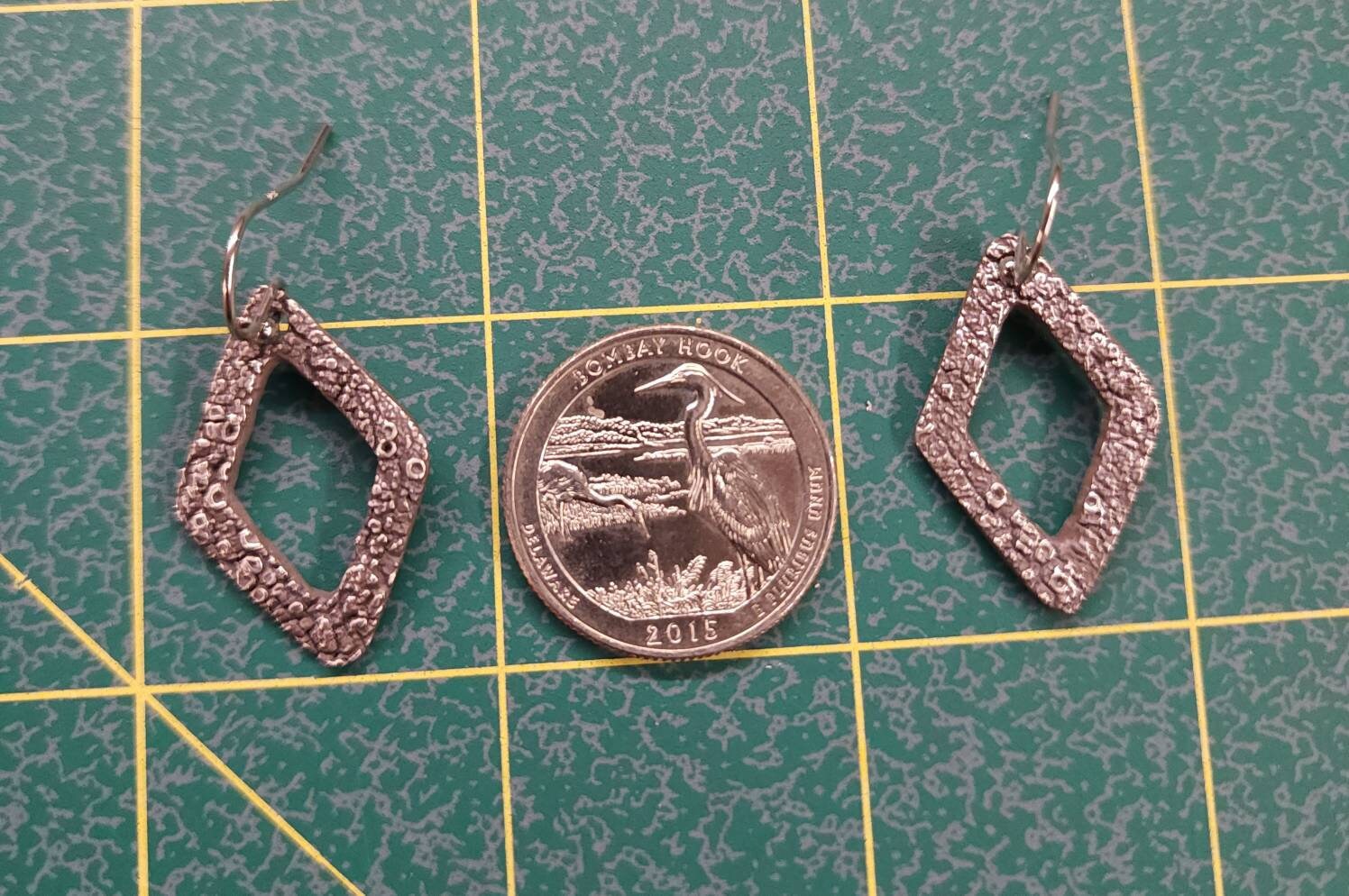 Lichen Dianmond Silver Earrings