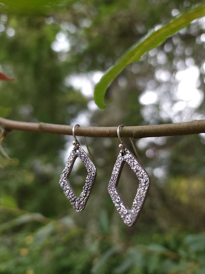 Lichen Dianmond Silver Earrings