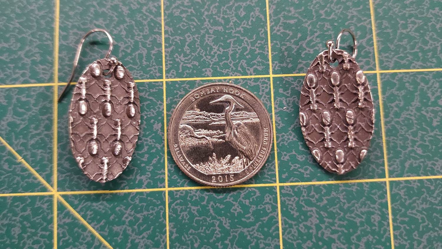 Ant Oval Silver Earrings