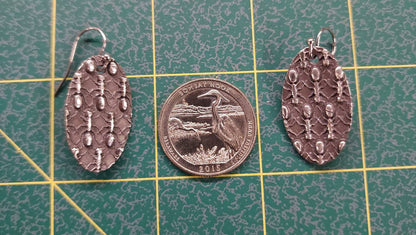 Ant Oval Silver Earrings