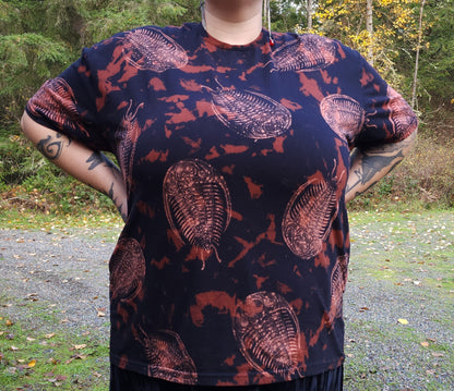 Oops! All Trilobites Bleach Printed Reverse Tie Dye T Shirt *Made To Order Sizes XS-10XL*