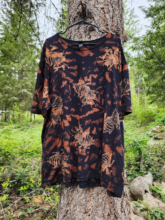 Stenopelmatus/Potato Bug/Jerusalem Cricket Party Bleach Printed Reverse Tie Dye T Shirt *Made To Order Sizes XS-10XL*