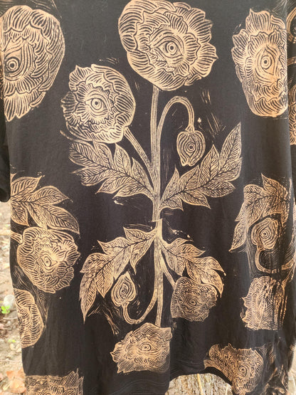Poppy Eye Bleach Printed Black T Shirt Upated Design! *Made to Order- sizes XS-10XL*