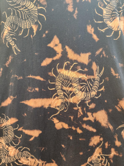Oops! All Centipedes *New Design!* Bleach Printed Reverse Tie Dye T Shirt *Made To Order Sizes XS-10XL*