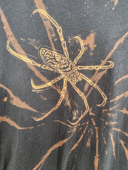 Golden Orbweaver with Tasty Snack Bleach Printed Reverse Tie Dye T Shirt *Made To Order Sizes XS-10XL*