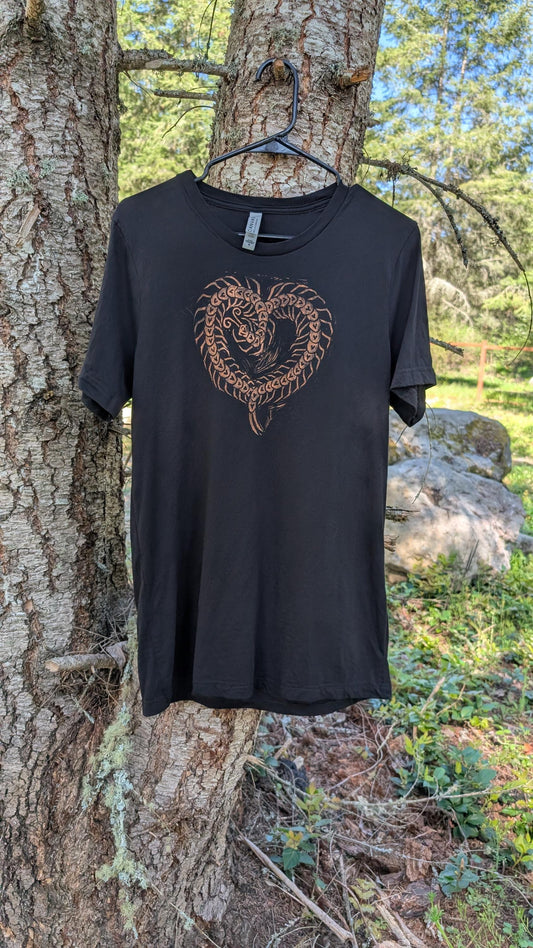 Centipede Heart *New Design* Bleach Printed Black T Shirt *Made to Order- sizes XS-10XL*