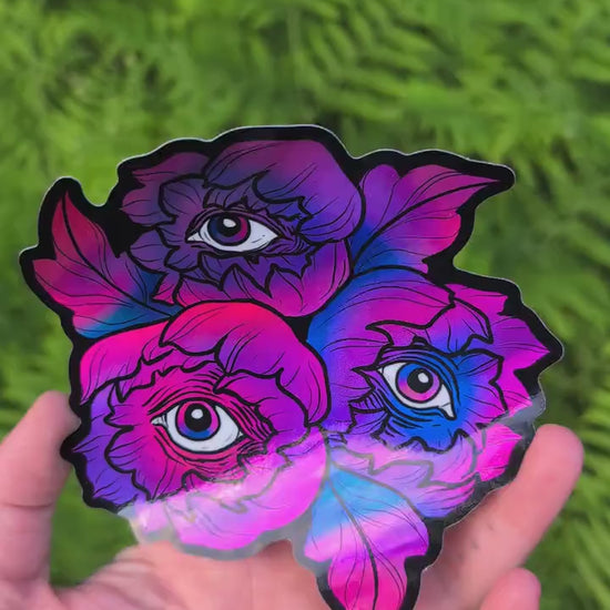 Bisexual Flag Holographic Eye Poppy Sticker
