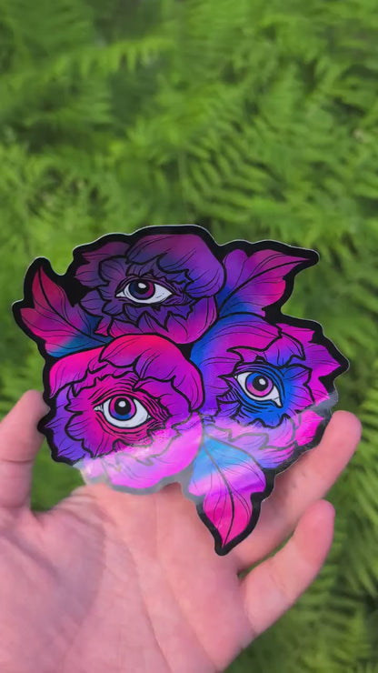 Bisexual Flag Holographic Eye Poppy Sticker